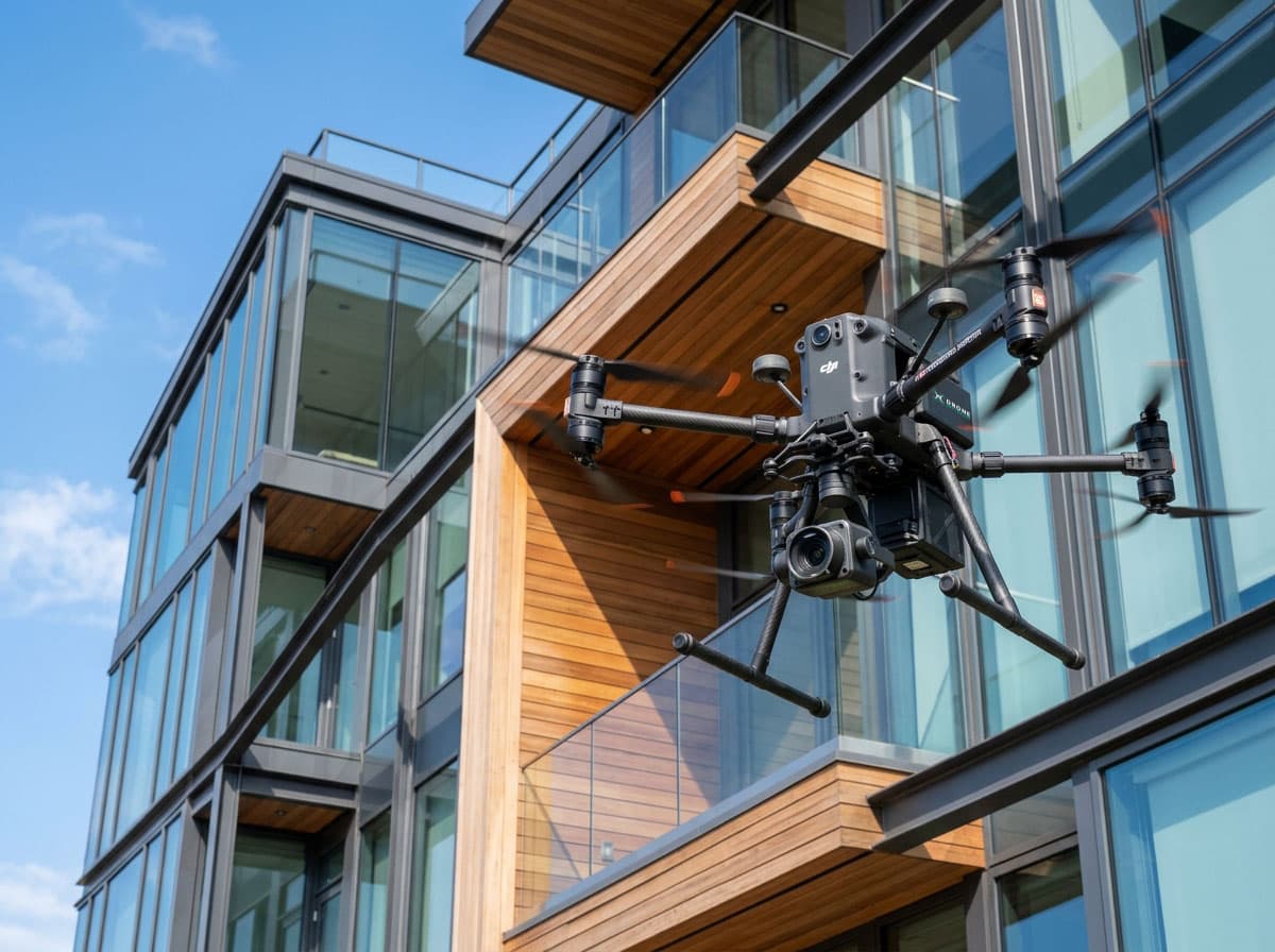 Illustration de Inspection de façade par drone