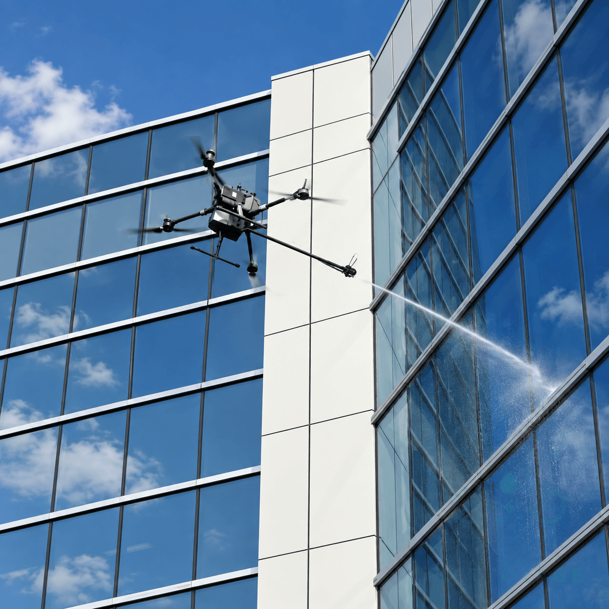 Nettoyage de panneaux composites et vitrages de façade moderne